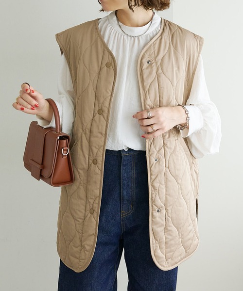 DISCOAT(ディスコート)の「【WEB限定】キルトライトベスト(ベスト・レディース・アイボリー/ベージュ/ブラック/ライトカーキ/カーキ/グレイッシュベージュ・FREE)」の12枚目の写真
