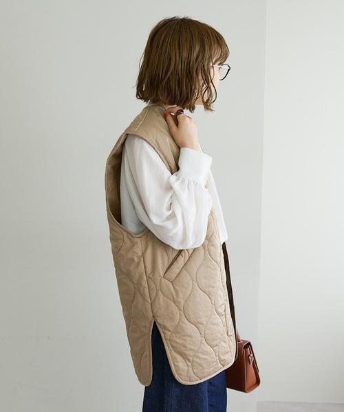 DISCOAT(ディスコート)の「【WEB限定】キルトライトベスト(ベスト・レディース・アイボリー/ベージュ/ブラック/ライトカーキ/カーキ/グレイッシュベージュ・FREE)」の15枚目の写真