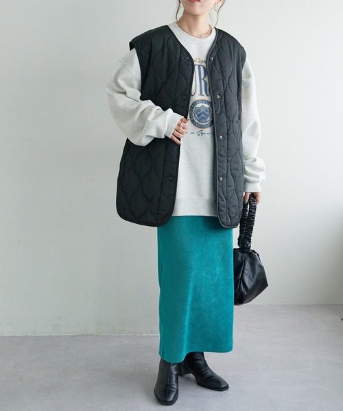 DISCOAT(ディスコート)の「【WEB限定】キルトライトベスト(ベスト・レディース・アイボリー/ベージュ/ブラック/ライトカーキ/カーキ/グレイッシュベージュ・FREE)」の17枚目の写真