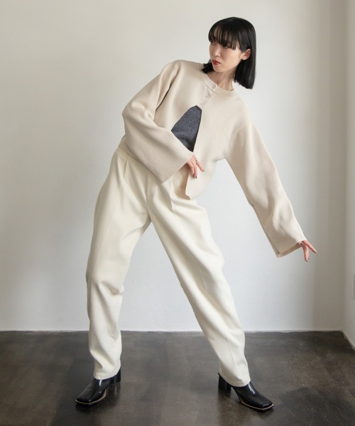 VACANCY（ヴァカンシー）の「マルチウェイZIPオープンニット（ニット/セーター・レディース・ホワイト/ブラック/ブルー・FREE）」の18枚目の写真