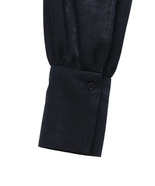 美品　anuans スリットスリーブボウタイブラウス NAVY スリットスリーブボウタイブラウス（シャツ/ブラウス）｜anuans