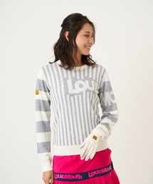 LOUDMOUTH/ラウドマウス ゴルフウェア ブランド ロゴ クルーネック 長袖 ニットセーター