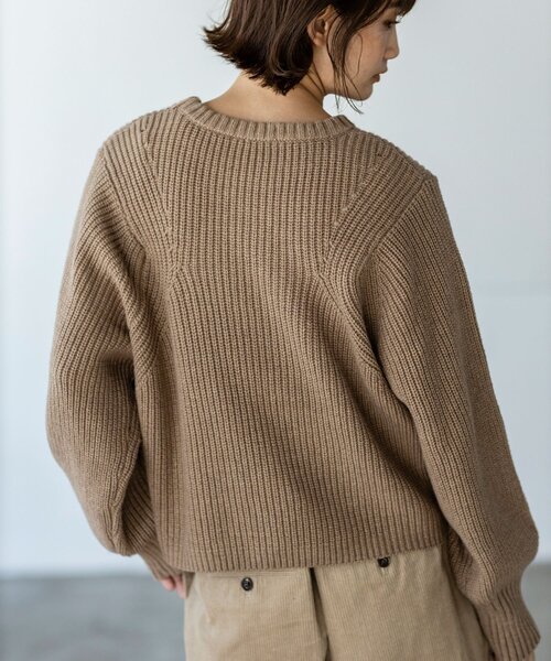 THE SHOP TK （ザ ショップ ティーケー ）の「◆【洗える/ウール混】クルーネックニット/CLUEL 11月号掲載（ニット/セーター・レディース・ブラウン系その他/ライトパープル/オレンジ/オフホワイト・13/12）」の10枚目の写真