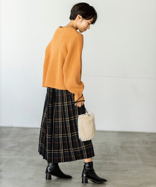 THE SHOP TK （ザ ショップ ティーケー ）の「◆【洗える/ウール混】クルーネックニット/CLUEL 11月号掲載（ニット/セーター・レディース・ブラウン系その他/ライトパープル/オレンジ/オフホワイト・13/12）」の14枚目の写真