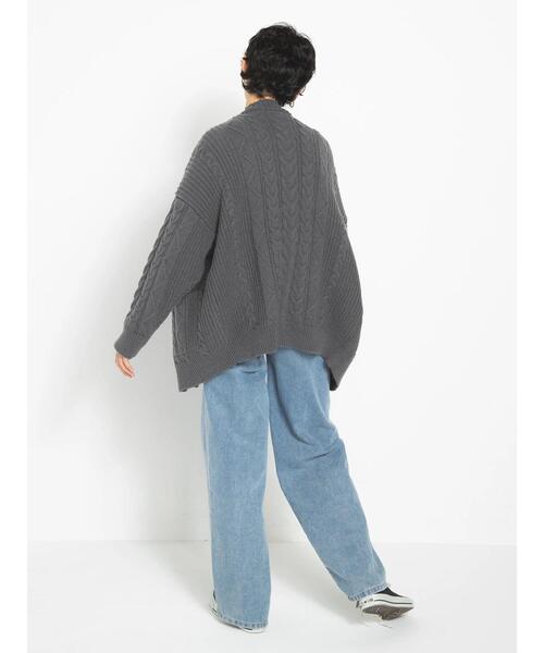 koe（コエ）の「ケーブルVネックカーディガン（カーディガン/ボレロ・レディース・レッド/アイボリー/チャコールグレー/ダークブルー・FREE）」の20枚目の写真