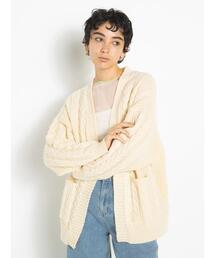 koe | ケーブルVネックカーディガン(カーディガン/ボレロ)
