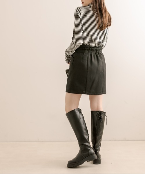 OLIVE des OLIVE（オリーブデオリーブ）の「ビットベルト付きミニスカート（スカート・レディース・ブラック/ブラウン/チェック・FREE）」の6枚目の写真