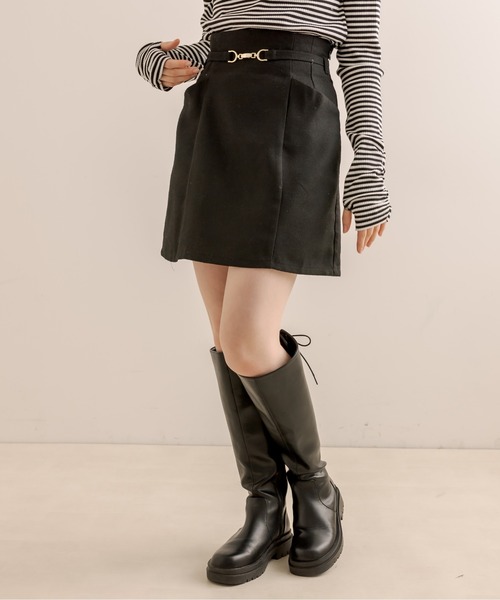 OLIVE des OLIVE（オリーブデオリーブ）の「ビットベルト付きミニスカート（スカート・レディース・ブラック/ブラウン/チェック・FREE）」の7枚目の写真