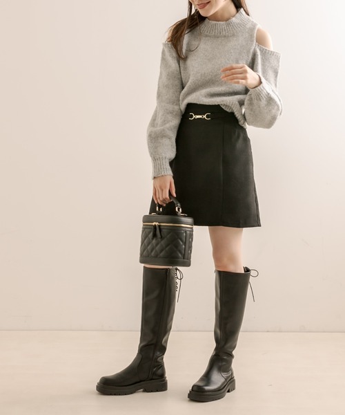 OLIVE des OLIVE（オリーブデオリーブ）の「ビットベルト付きミニスカート（スカート・レディース・ブラック/ブラウン/チェック・FREE）」の13枚目の写真