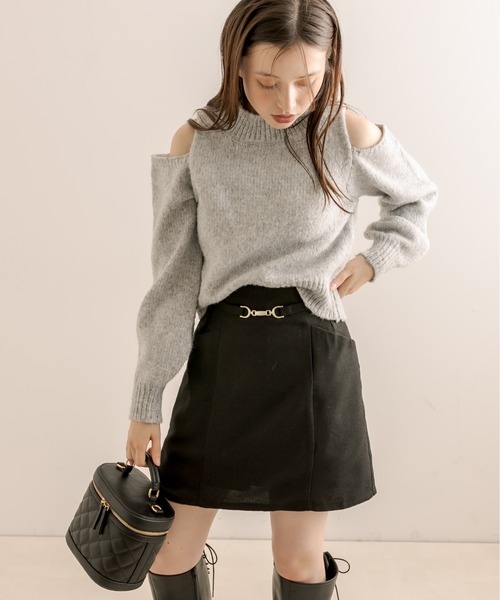 OLIVE des OLIVE（オリーブデオリーブ）の「ビットベルト付きミニスカート（スカート・レディース・ブラック/ブラウン/チェック・FREE）」の14枚目の写真