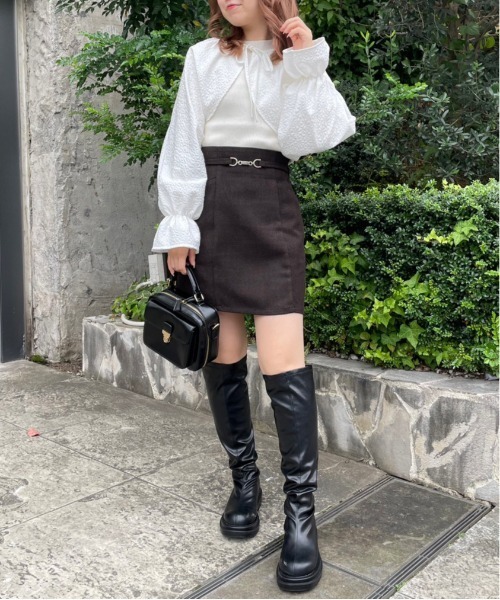 OLIVE des OLIVE（オリーブデオリーブ）の「ビットベルト付きミニスカート（スカート・レディース・ブラック/ブラウン/チェック・FREE）」の15枚目の写真