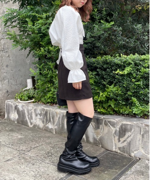 OLIVE des OLIVE（オリーブデオリーブ）の「ビットベルト付きミニスカート（スカート・レディース・ブラック/ブラウン/チェック・FREE）」の16枚目の写真