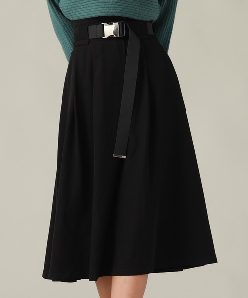Cheek（チーク）の「ガチャベルト付きフレアスカート（スカート・レディース・チャコールグレー/ブラック/キャメル・MEDIUM/SMALL）」の7枚目の写真