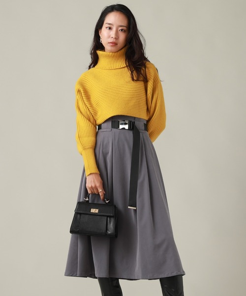 Cheek（チーク）の「ガチャベルト付きフレアスカート（スカート・レディース・チャコールグレー/ブラック/キャメル・MEDIUM/SMALL）」の10枚目の写真