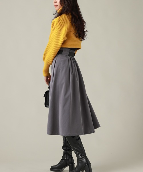 Cheek（チーク）の「ガチャベルト付きフレアスカート（スカート・レディース・チャコールグレー/ブラック/キャメル・MEDIUM/SMALL）」の12枚目の写真