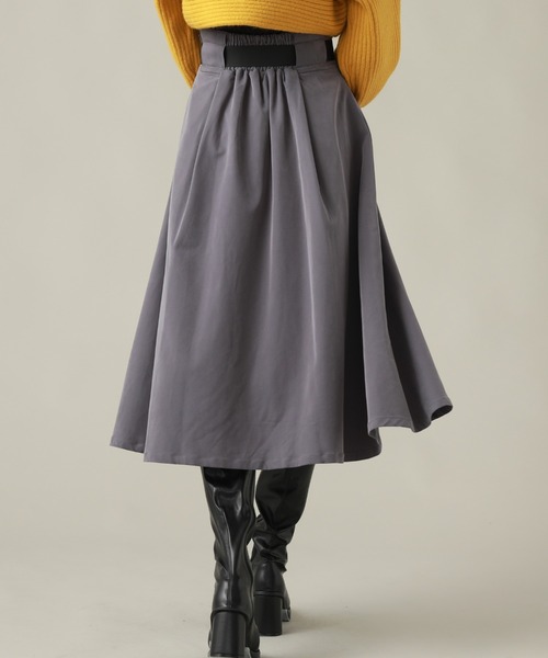 Cheek（チーク）の「ガチャベルト付きフレアスカート（スカート・レディース・チャコールグレー/ブラック/キャメル・MEDIUM/SMALL）」の15枚目の写真