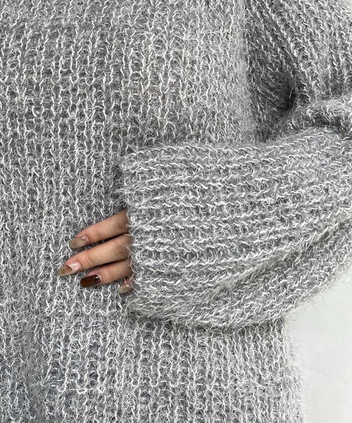 prose verse（プロズヴェール）の「Vネックフェザーニット（ニット/セーター・レディース・レッド/サックスブルー/ベージュ/グレー・MEDIUM）」の22枚目の写真