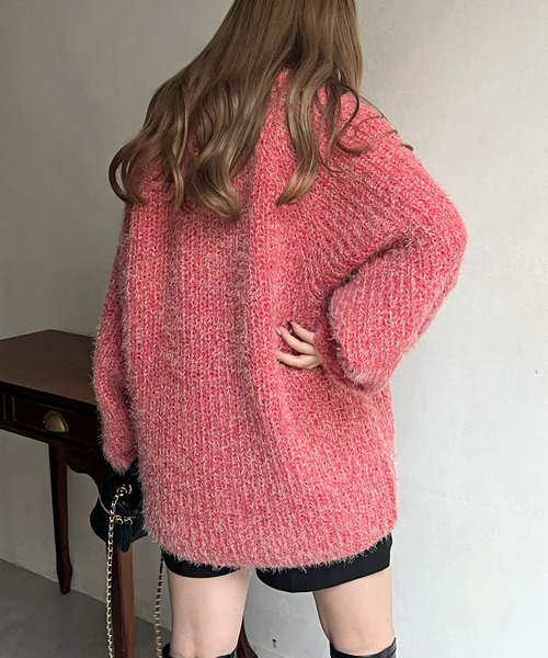 prose verse（プロズヴェール）の「Vネックフェザーニット（ニット/セーター・レディース・レッド/サックスブルー/ベージュ/グレー・MEDIUM）」の11枚目の写真