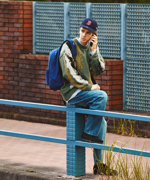 EMMA CLOTHES（エマクローズ）の「イレギュラーストライプ モヘアライクジャガード編みクルーネックニット EMMA CLOTHES（ニット/セーター・メンズ・ブラック/グレー/ベージュ/カーキ・M/L）」の10枚目の写真