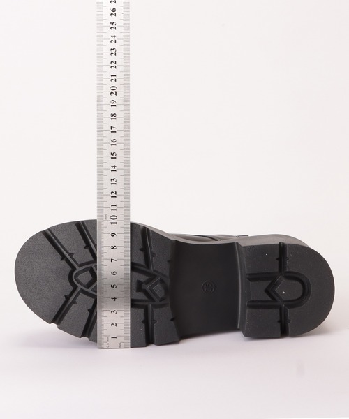 Lace Ladies（レースレディース）の「厚底 レースアップ ショートブーツ 太ヒール（ブーツ・レディース・ブラック・22.5/23/23.5/24/24.5/ 25）」の5枚目の写真