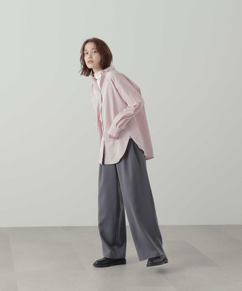 N.（N. Natural Beauty Basic）（エヌエヌナチュラルビューティーベーシック）の「◆ストライプシャツ（シャツ/ブラウス・レディース・グリーン系その他/ピンク系その他/ストライプ・MEDIUM）」の18枚目の写真