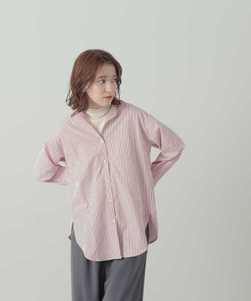 N.（N. Natural Beauty Basic）（エヌエヌナチュラルビューティーベーシック）の「◆ストライプシャツ（シャツ/ブラウス・レディース・グリーン系その他/ピンク系その他/ストライプ・MEDIUM）」の19枚目の写真