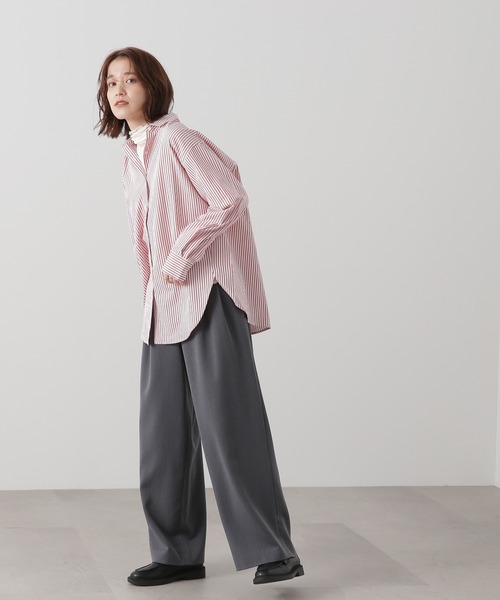 N.（N. Natural Beauty Basic）（エヌエヌナチュラルビューティーベーシック）の「◆ストライプシャツ（シャツ/ブラウス・レディース・グリーン系その他/ピンク系その他/ストライプ・MEDIUM）」の6枚目の写真