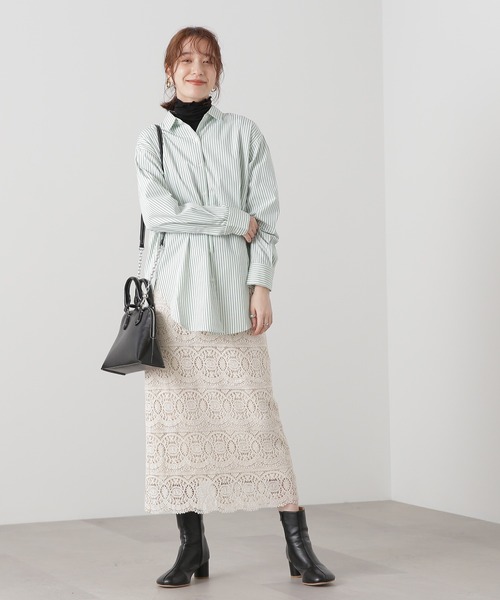 N.（N. Natural Beauty Basic）（エヌエヌナチュラルビューティーベーシック）の「◆ストライプシャツ（シャツ/ブラウス・レディース・グリーン系その他/ピンク系その他/ストライプ・MEDIUM）」の4枚目の写真