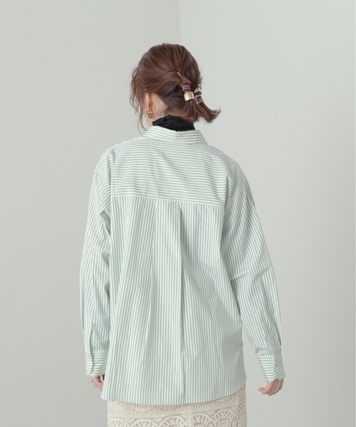 N.（N. Natural Beauty Basic）（エヌエヌナチュラルビューティーベーシック）の「◆ストライプシャツ（シャツ/ブラウス・レディース・グリーン系その他/ピンク系その他/ストライプ・MEDIUM）」の9枚目の写真
