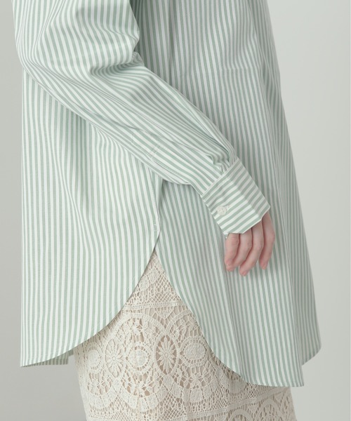 N.（N. Natural Beauty Basic）（エヌエヌナチュラルビューティーベーシック）の「◆ストライプシャツ（シャツ/ブラウス・レディース・グリーン系その他/ピンク系その他/ストライプ・MEDIUM）」の11枚目の写真