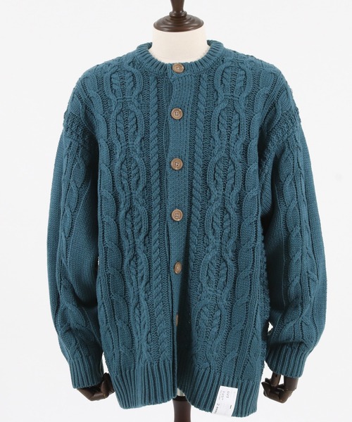 CAMBIO（カンビオ）の「mcg3158-Cable Knit Crew Neck Cardigan カーディガン（カーディガン/ボレロ・メンズ・アイボリー/グリーン/ブラック/ブルー・M/L）」の22枚目の写真
