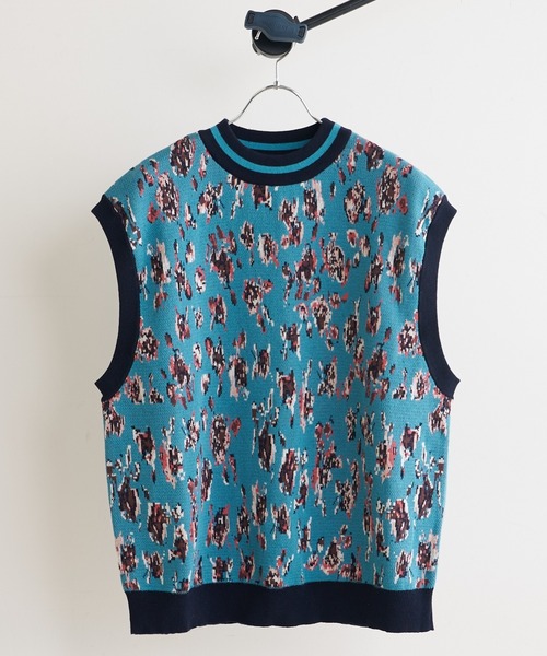 Lui's(ルイス)の「【Neucon / ニューコン】23SS ジャガードベスト(ベスト・メンズ・ブルー/ブラック・2/1)」の2枚目の写真