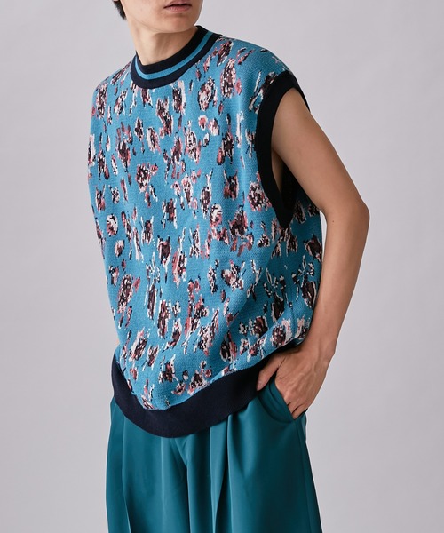 Lui's(ルイス)の「【Neucon / ニューコン】23SS ジャガードベスト(ベスト・メンズ・ブルー/ブラック・2/1)」の4枚目の写真