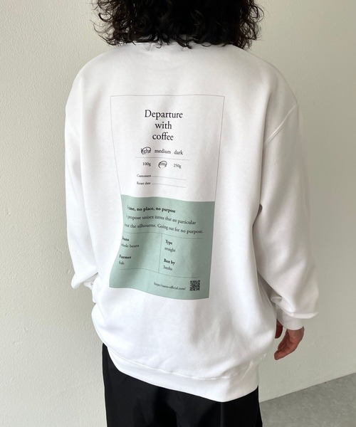 natto(ナット)の「【ユニセックスアイテム】“Departure with coffee” coffee label sweat(スウェット・メンズ・アイボリー・MEDIUM/LARGE/X-LARGE)」の2枚目の写真