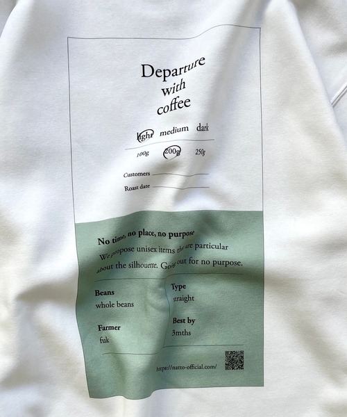 natto(ナット)の「【ユニセックスアイテム】“Departure with coffee” coffee label sweat(スウェット・メンズ・アイボリー・MEDIUM/LARGE/X-LARGE)」の11枚目の写真