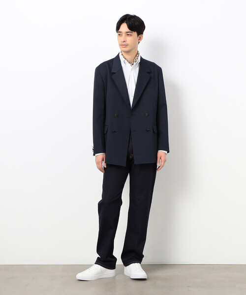 COMME CA ISM（コムサイズム）の「サステナブル ストレッチ デニムストレート パンツ（デニムパンツ・メンズ・ネイビー/ホワイト・SMALL/MEDIUM/LARGE）」の4枚目の写真