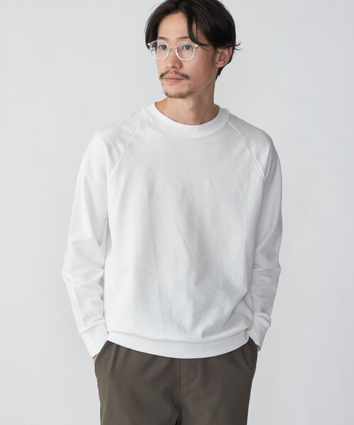 SHIPS(シップス)の「SHIPS: カネマサ 36ゲージ 裏毛 ロングスリーブ Tシャツ (ロンT)(Tシャツ/カットソー・メンズ・ライトグリーン/チャコールグレー/オフホワイト・SMALL/MEDIUM/LARGE/X-LARGE)」の2枚目の写真