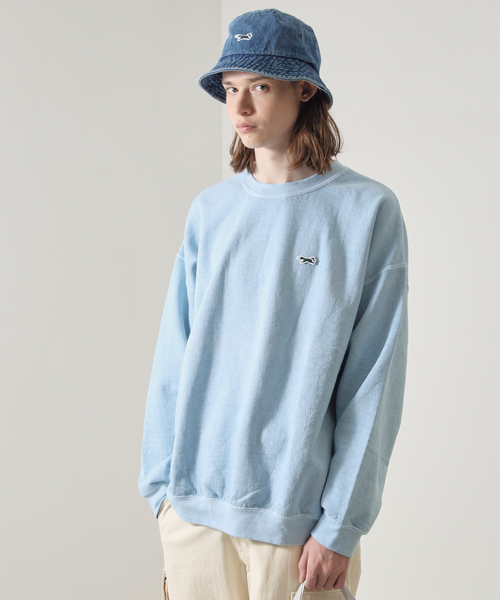 PENNEYS(ぺニーズ)の「【PENNEY'S】ペニーズ キツネ/ペニーズ フォックス/THE FOX 別注ピグメントスウェットクルー(スウェット・メンズ・ベージュ/サックスブルー/スミクロ/ネイビー・M/L)」の14枚目の写真