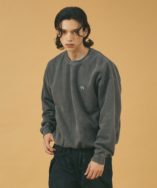 PENNEYS(ぺニーズ)の「【PENNEY'S】ペニーズ キツネ/ペニーズ フォックス/THE FOX 別注ピグメントスウェットクルー(スウェット・メンズ・ベージュ/サックスブルー/スミクロ/ネイビー・M/L)」の8枚目の写真