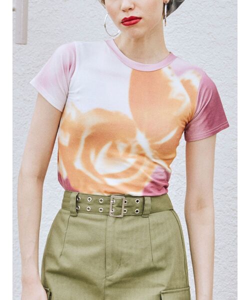 jouetie（ジュエティ）の「ネガフィットTシャツ（Tシャツ/カットソー・レディース・パープル/ピンク/ブラック・MEDIUM）」の16枚目の写真