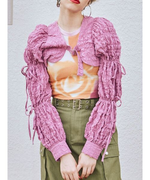 jouetie（ジュエティ）の「ネガフィットTシャツ（Tシャツ/カットソー・レディース・パープル/ピンク/ブラック・MEDIUM）」の11枚目の写真