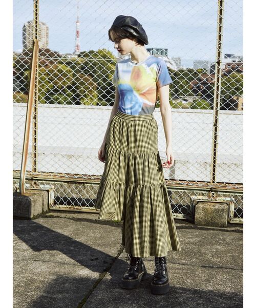 jouetie（ジュエティ）の「ネガフィットTシャツ（Tシャツ/カットソー・レディース・パープル/ピンク/ブラック・MEDIUM）」の12枚目の写真