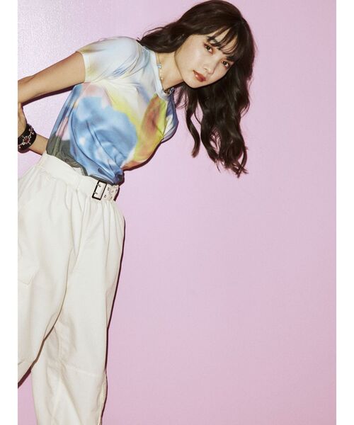 jouetie（ジュエティ）の「ネガフィットTシャツ（Tシャツ/カットソー・レディース・パープル/ピンク/ブラック・MEDIUM）」の19枚目の写真