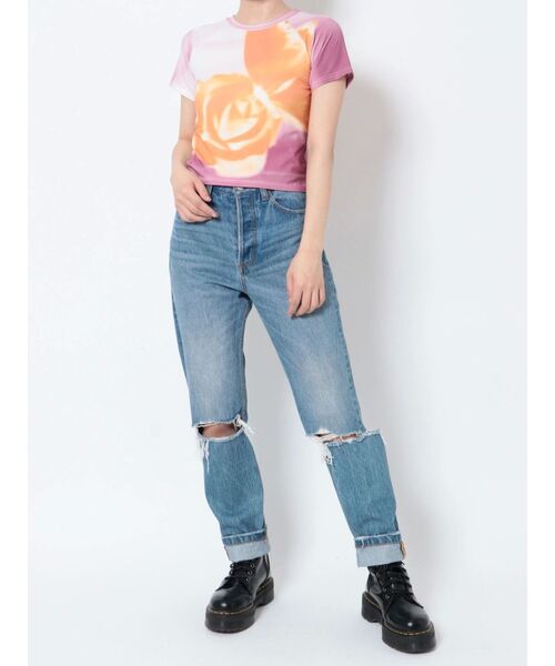 jouetie（ジュエティ）の「ネガフィットTシャツ（Tシャツ/カットソー・レディース・パープル/ピンク/ブラック・MEDIUM）」の14枚目の写真