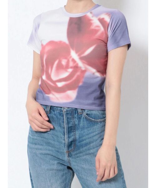 jouetie（ジュエティ）の「ネガフィットTシャツ（Tシャツ/カットソー・レディース・パープル/ピンク/ブラック・MEDIUM）」の9枚目の写真