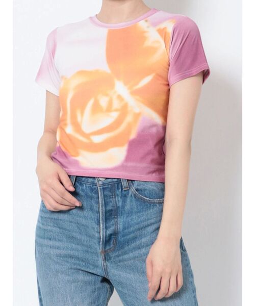 jouetie（ジュエティ）の「ネガフィットTシャツ（Tシャツ/カットソー・レディース・パープル/ピンク/ブラック・MEDIUM）」の21枚目の写真