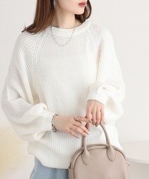 atONE バルーン袖ゆるニット