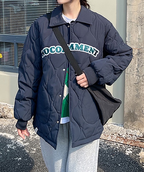 セール】キルティングロゴミドル丈コート（ダウンジャケット