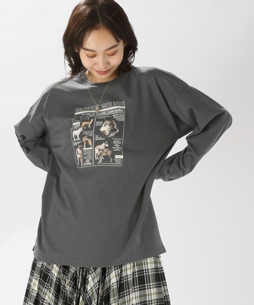 niko and...(ニコアンド)の「アニマルアソートロンTEE(Tシャツ/カットソー・レディース・オフホワイト/ナチュラル/チャコール/ホワイト・MEDIUM/LARGE)」の15枚目の写真