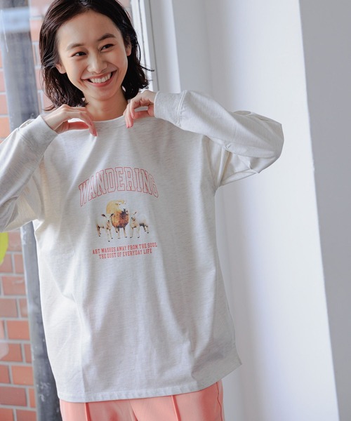 niko and...(ニコアンド)の「アニマルアソートロンTEE(Tシャツ/カットソー・レディース・オフホワイト/ナチュラル/チャコール/ホワイト・MEDIUM/LARGE)」の13枚目の写真